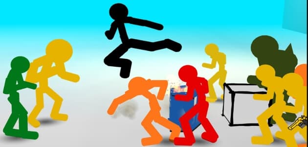 Stickman-Risse nella strada