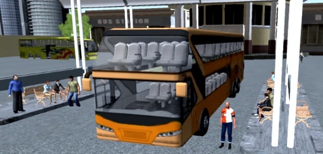 Autista dell'autobus interurbano in 3D