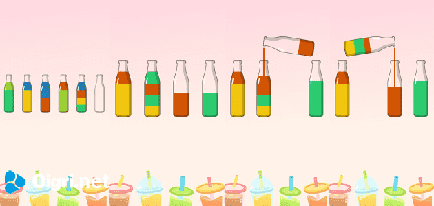 Gioco d'ordinamento di colori acqua di sorta