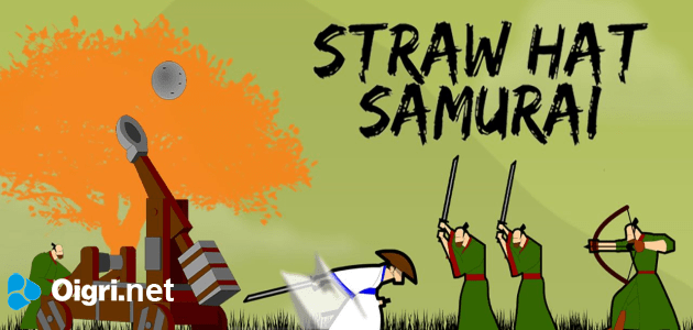 Samurai con cappello di paglia
